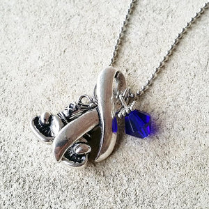 Fighter Ribbon Crystal Necklace