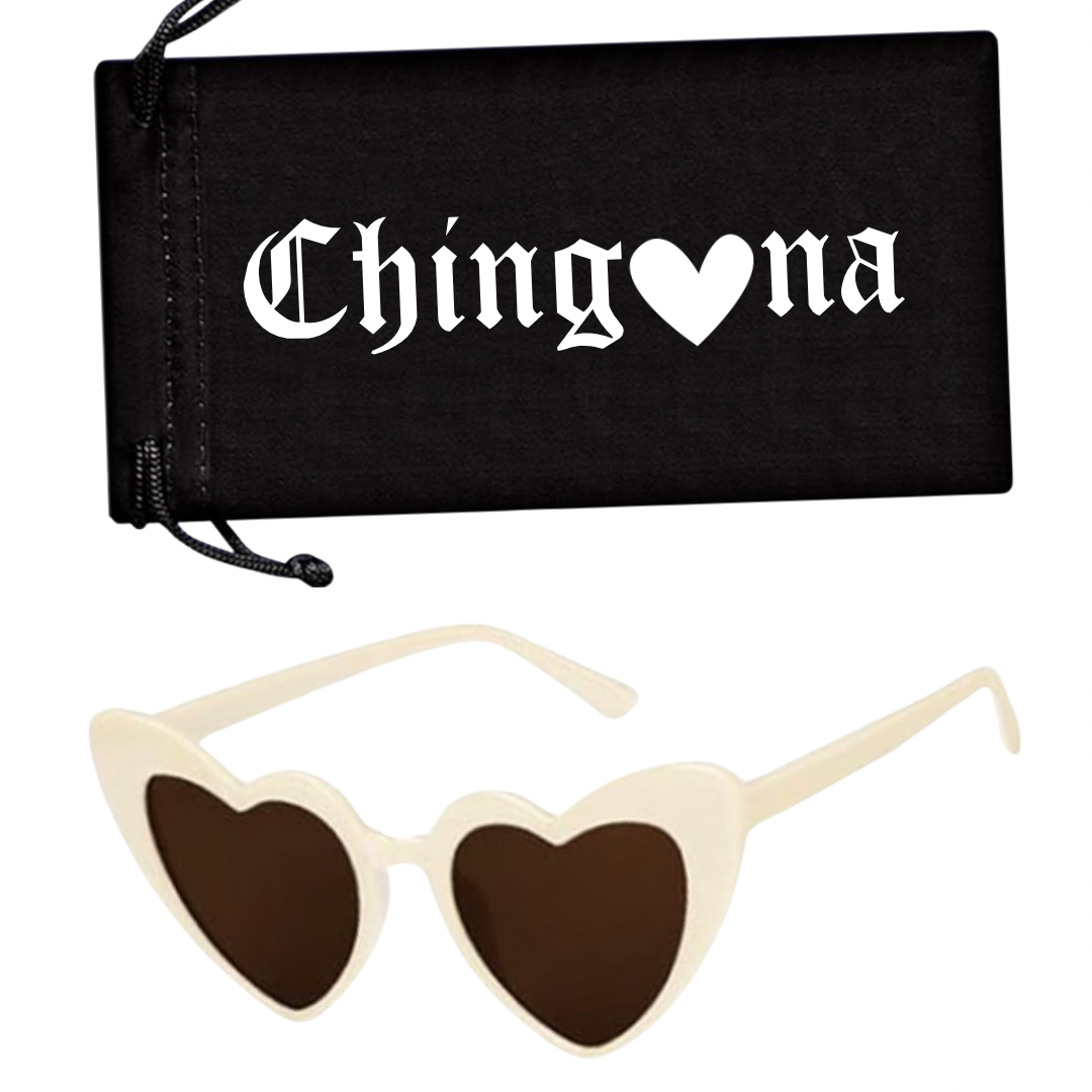 Heart CatEye Sunglasses - Beige