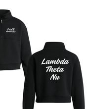 Load image into Gallery viewer, Lambda Theta Nu Crop Half-Zip Sudadera