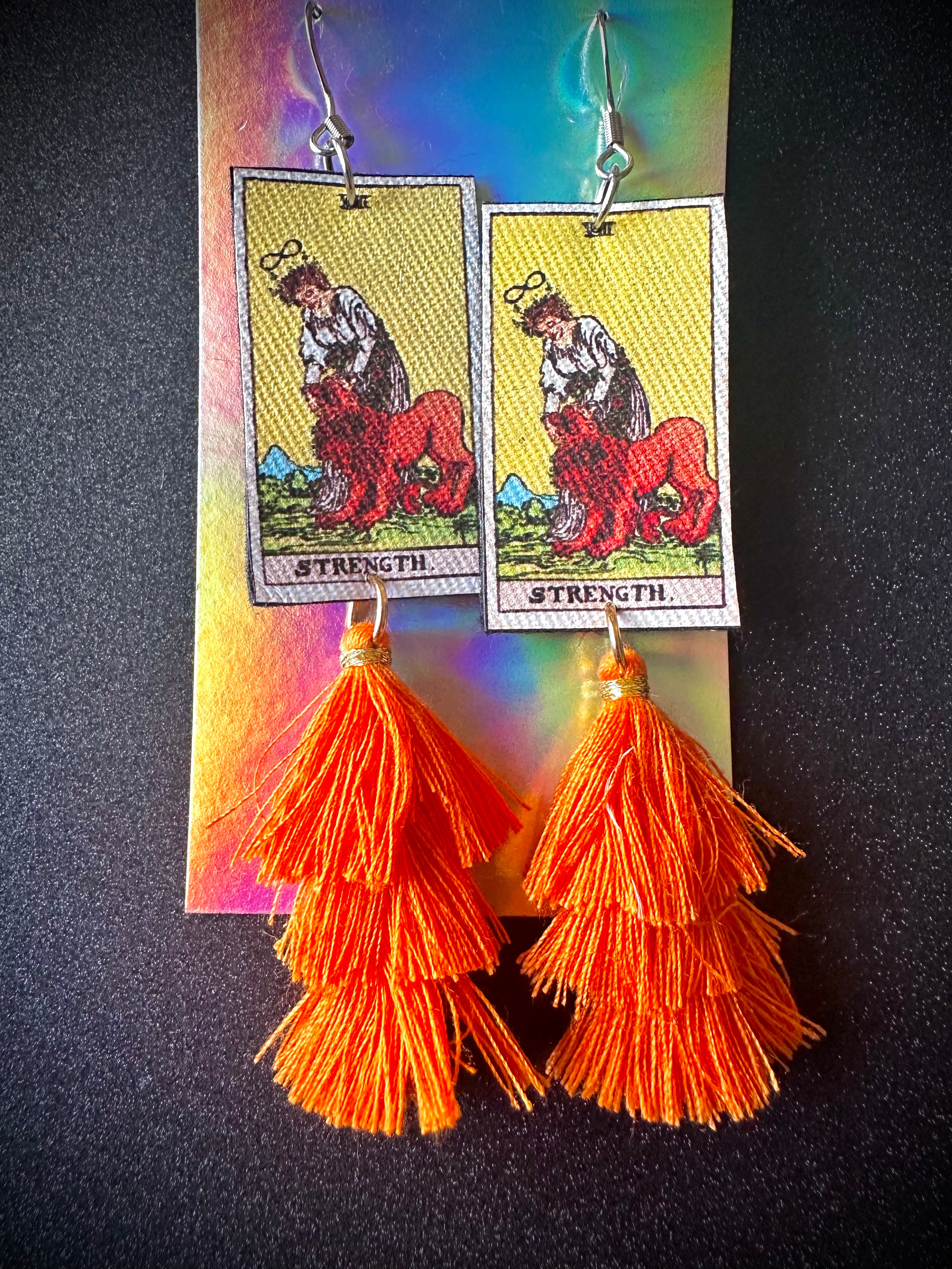 Strength Tarot Card Earrings