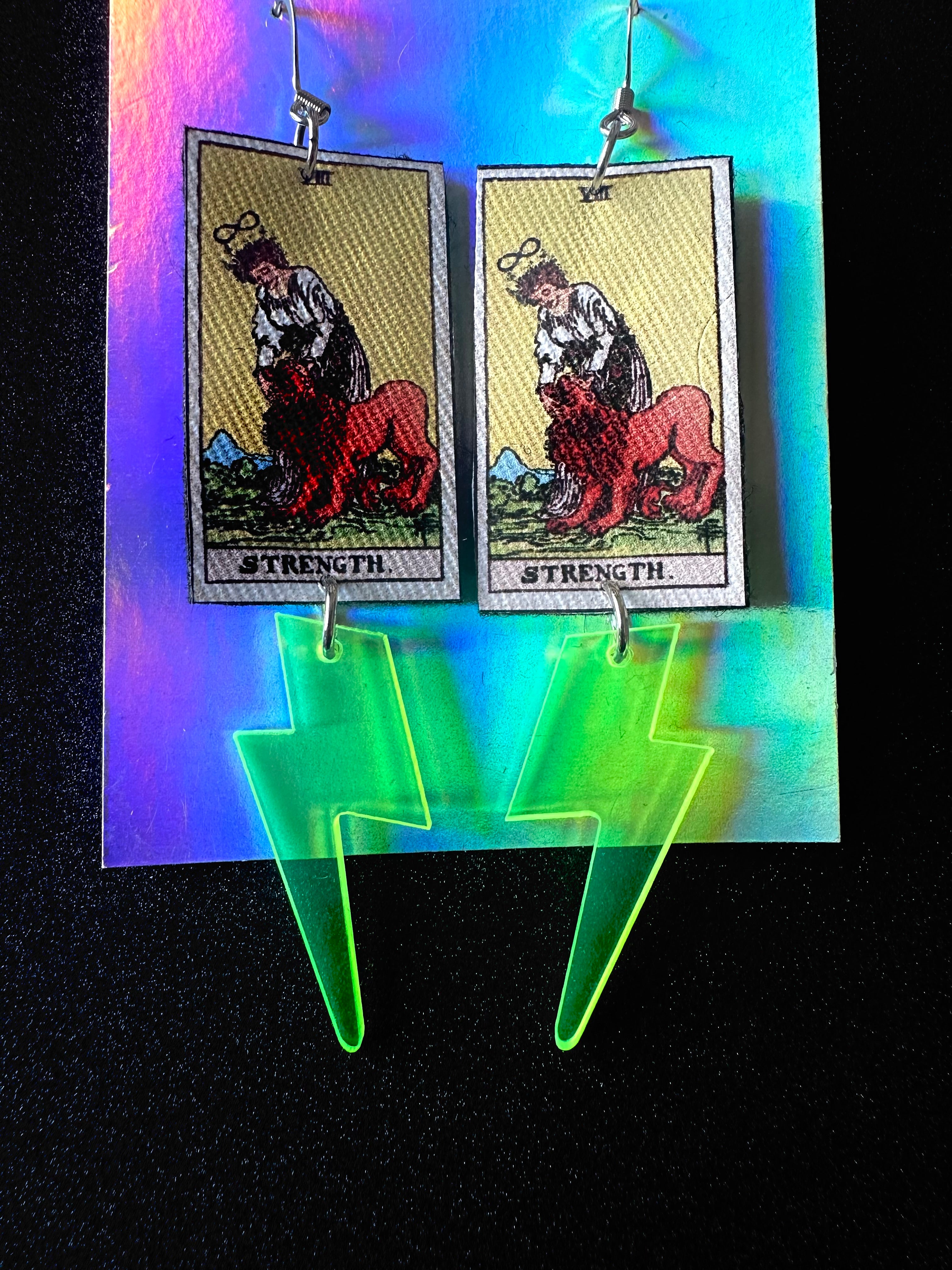 Strength Tarot Card Earrings