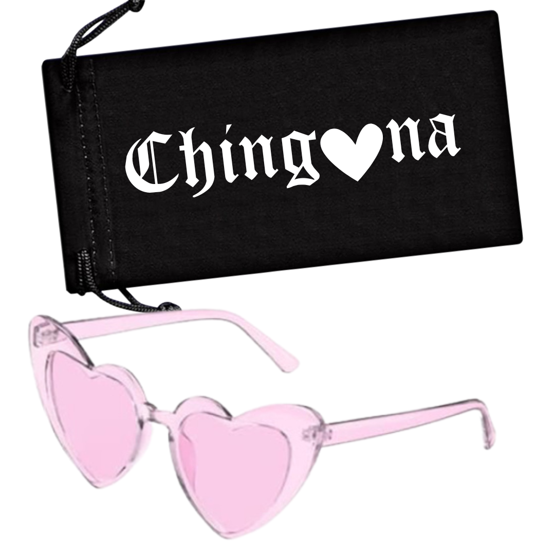 Heart CatEye Sunglasses - Clear Pink