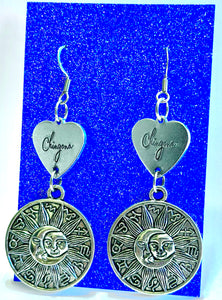 Chingona Zodiac Sun and Moon Earrings