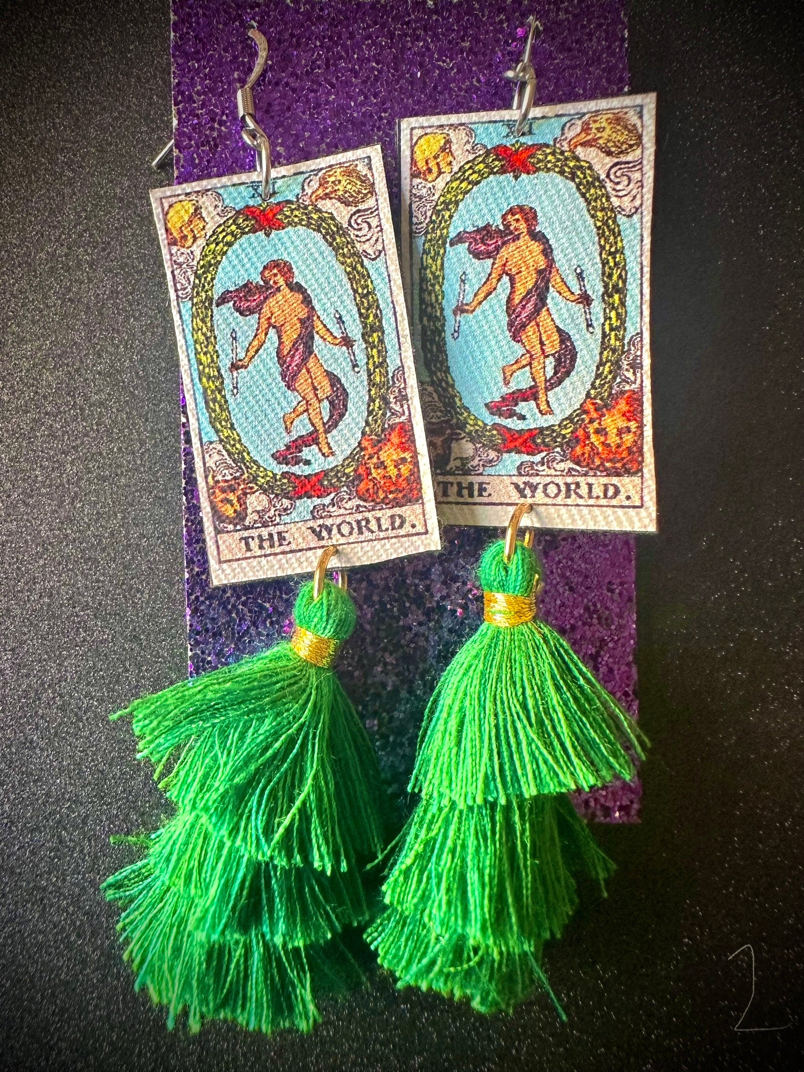 The World Tarot Card Earrings