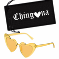 Heart CatEye Sunglasses - Clear Yellow