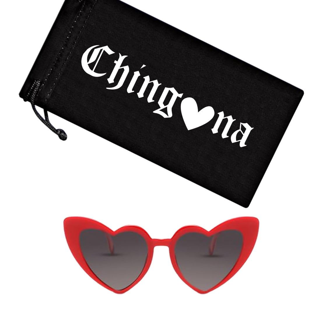 Heart CatEye Sunglasses - Red