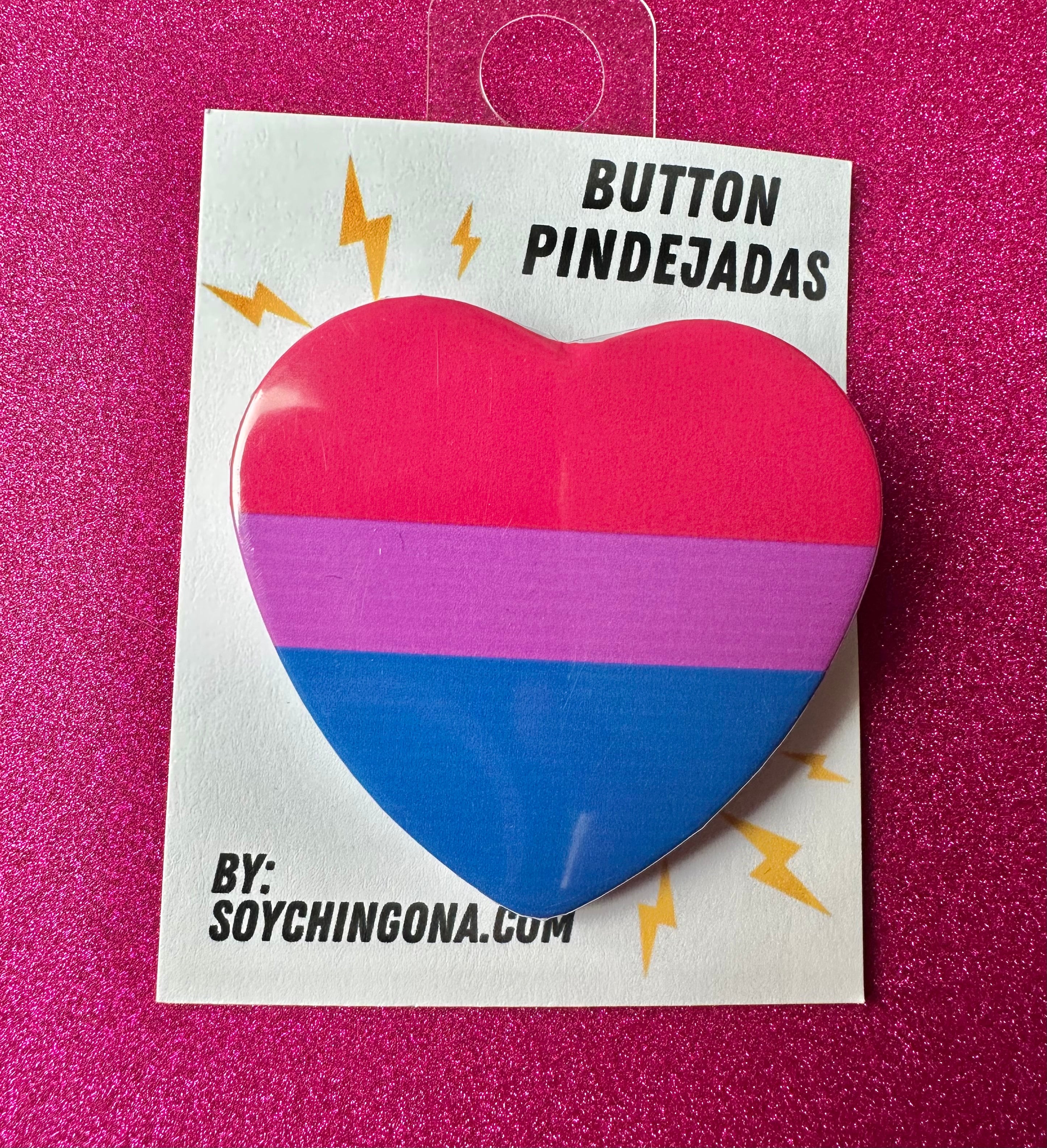 Bi Flag Button Pin