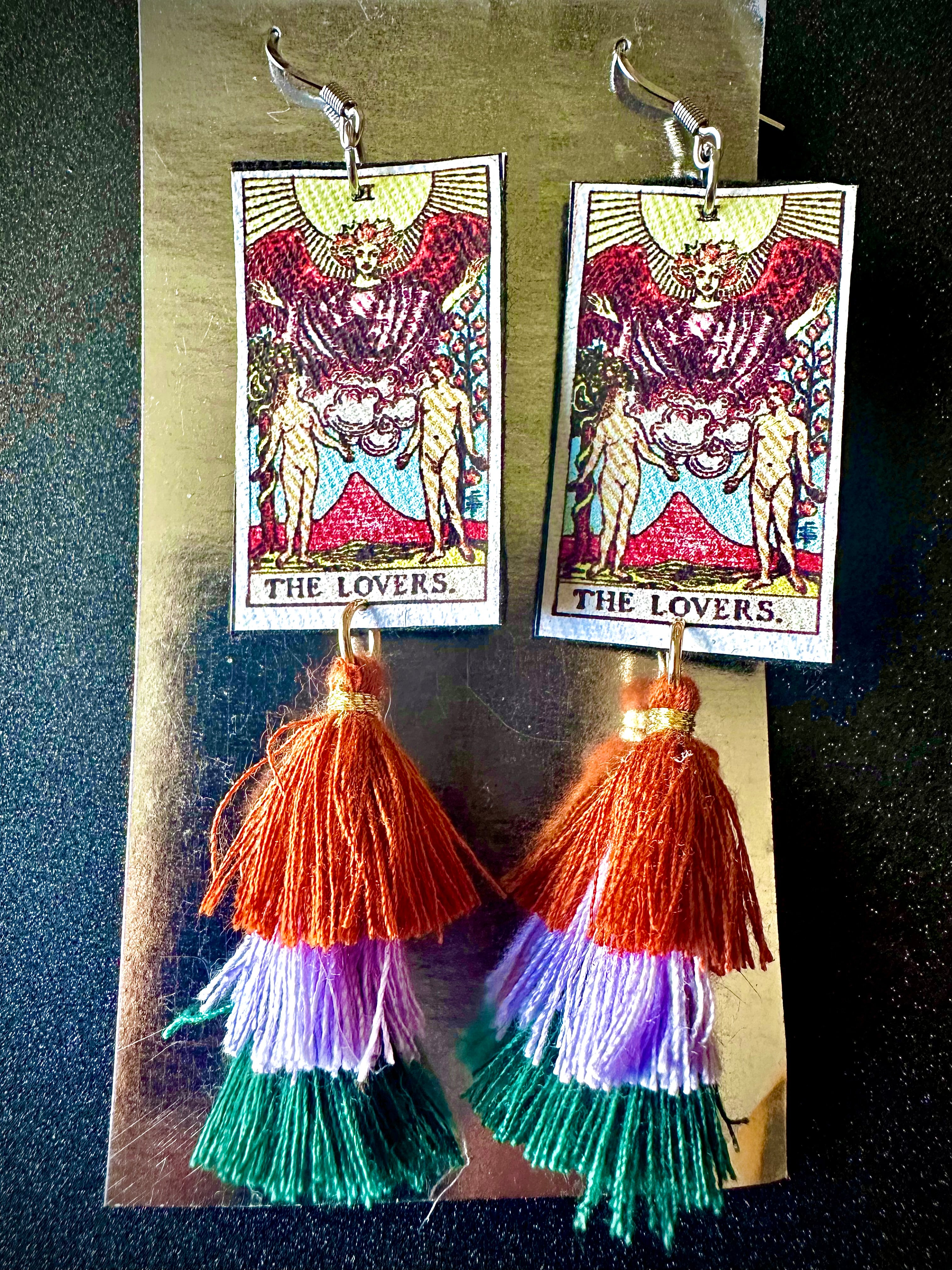 The Lovers Tarot Card Earrings