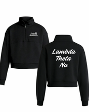 Load image into Gallery viewer, Lambda Theta Nu Crop Half-Zip Sudadera