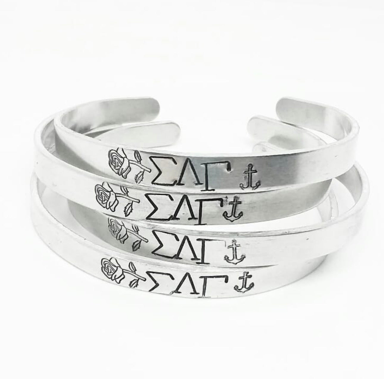 SLG Rose/Anchor Cuff Bracelet