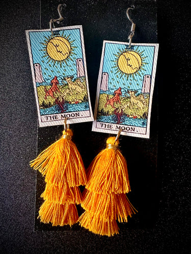 The Moon Tarot Card Earrings