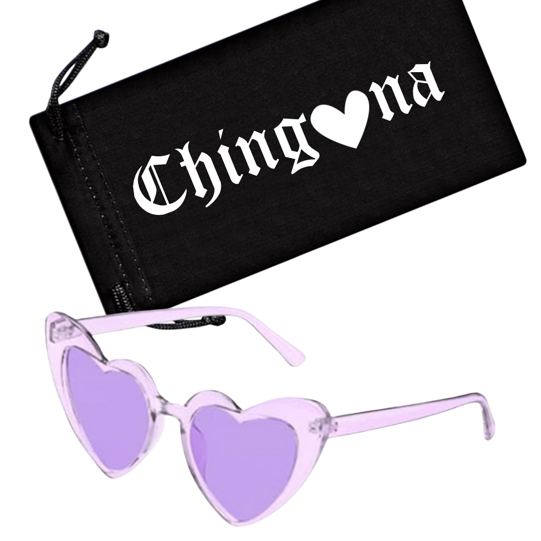 Heart CatEye Sunglasses - Clear Lavender