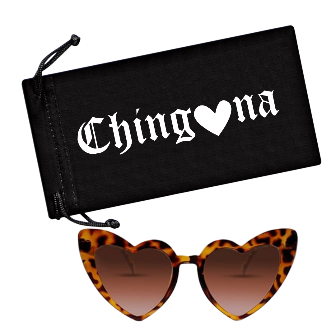 Heart CatEye Sunglasses - Leopard print
