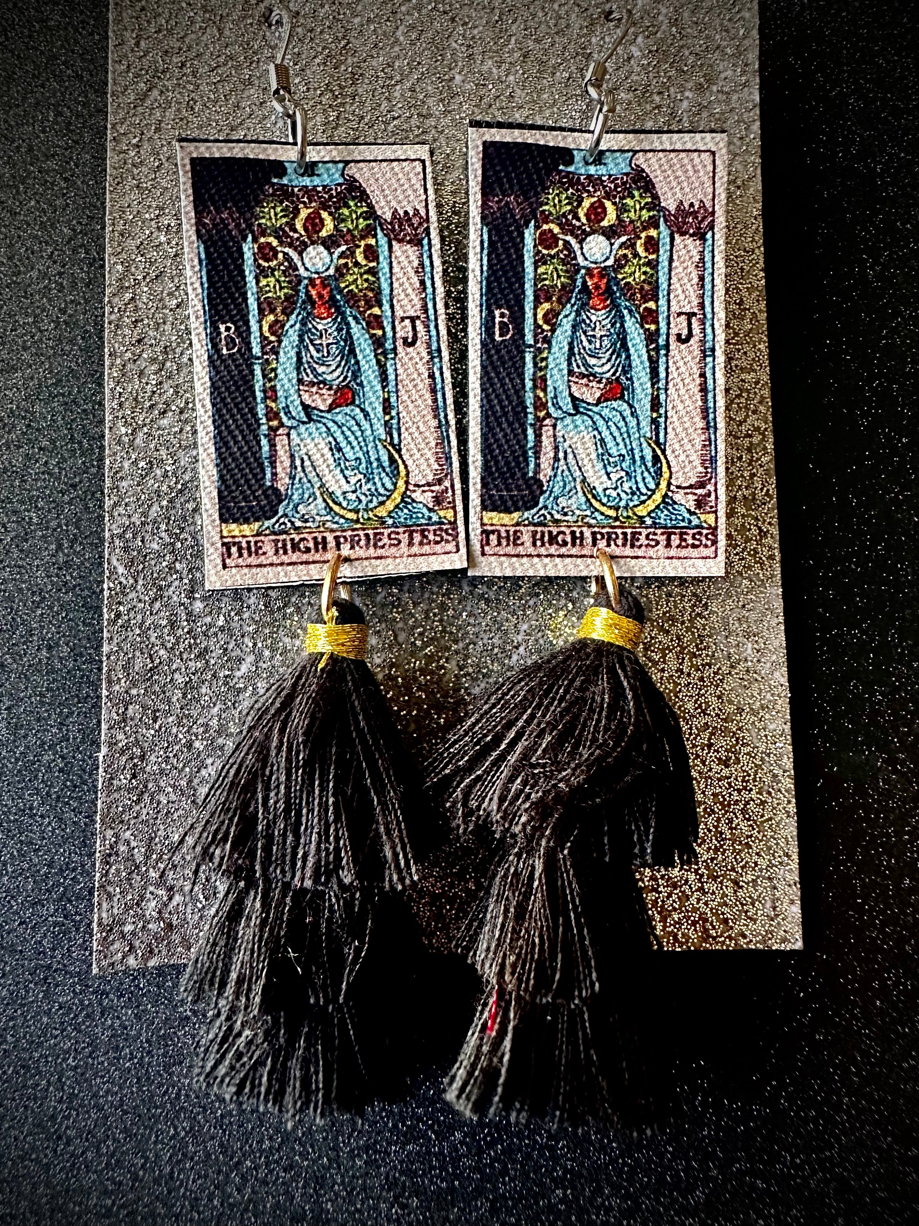 The High Priestess Tarot Card Earrings
