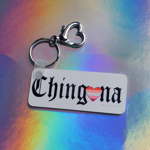 Lesbian Flag Chingona KeyChain