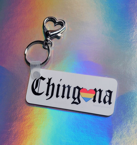 Pan Flag Chingona KeyChain