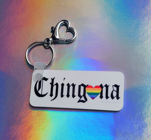 Pride Flag Chingona KeyChain