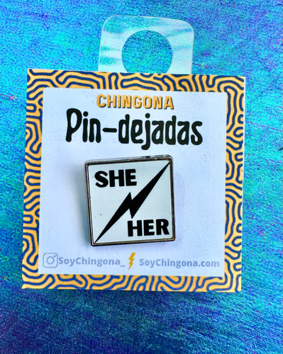 She/Her Pronoun Pin