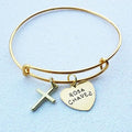 Custom Memorial Bangle with Cross