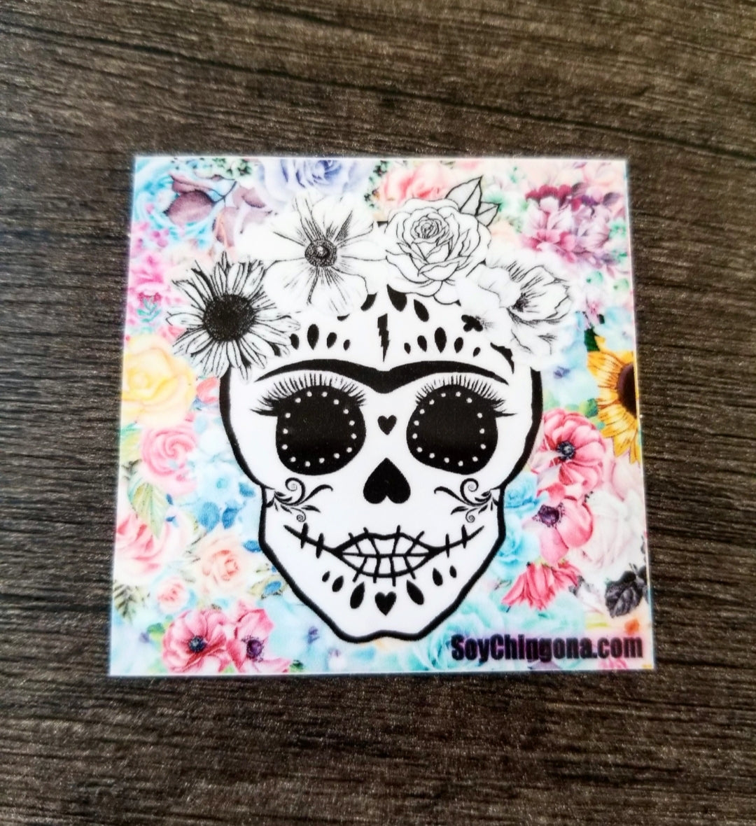 Floral Skull Sticker