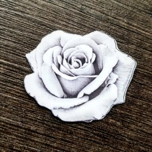 Silver rose sticker