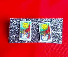Load image into Gallery viewer, The Sun Tarot Card post Earrings