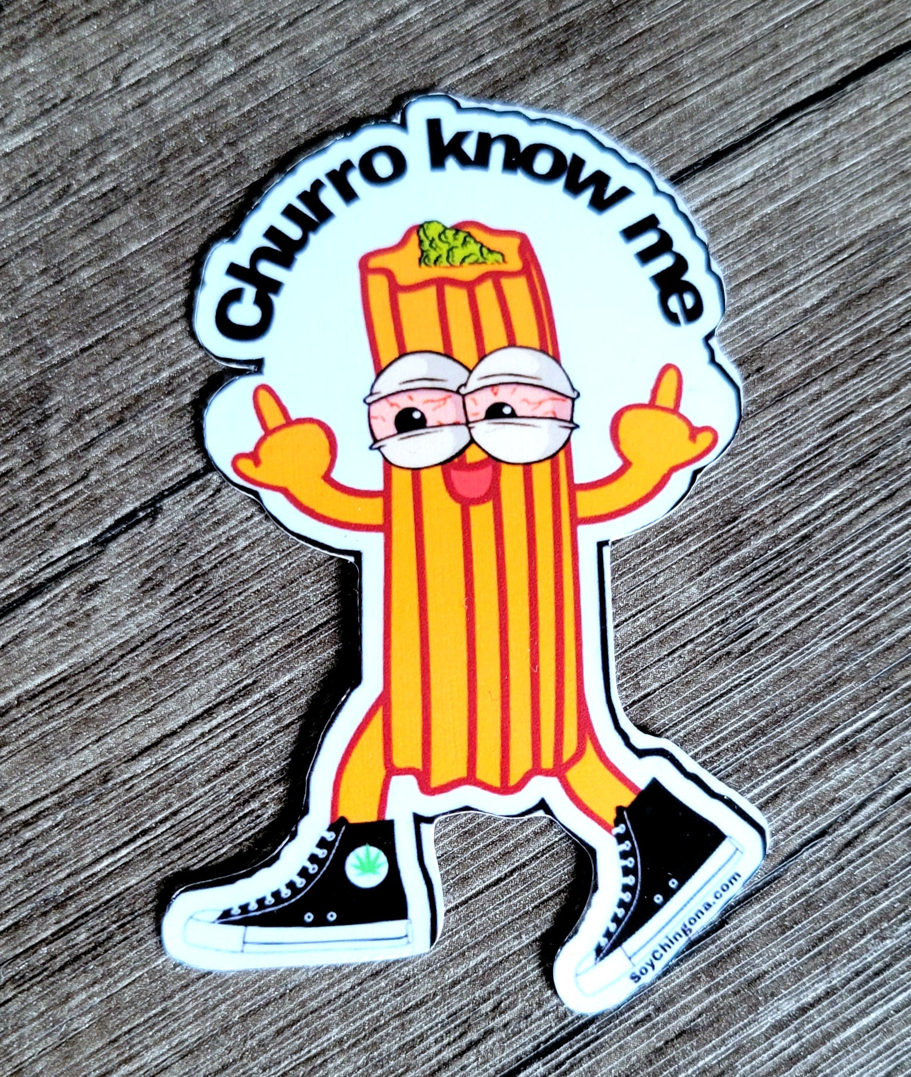 Churro know me sticker