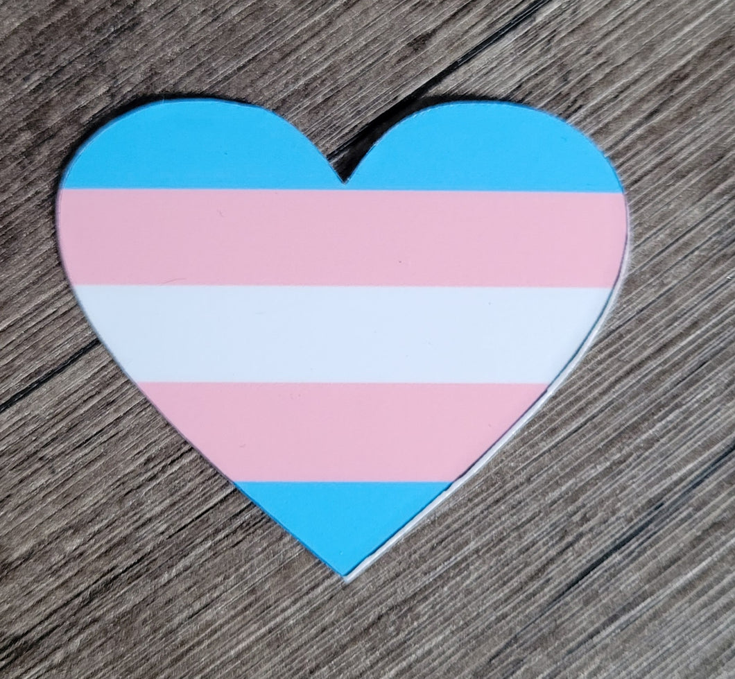 Trans Heart Flag Sticker