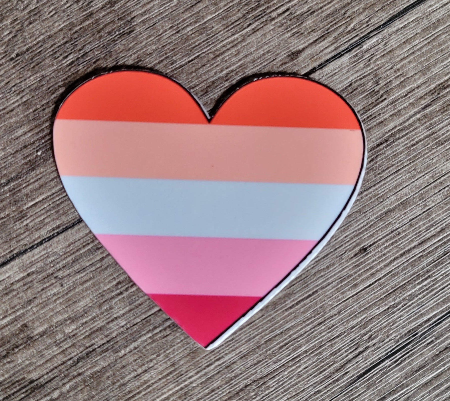 Lesbian Heart Flag Sticker