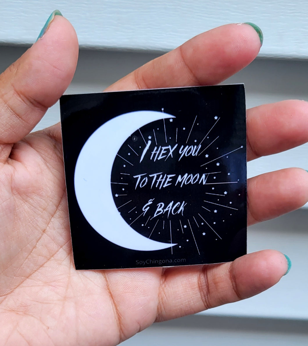 I hex you to the moon and back Sticker