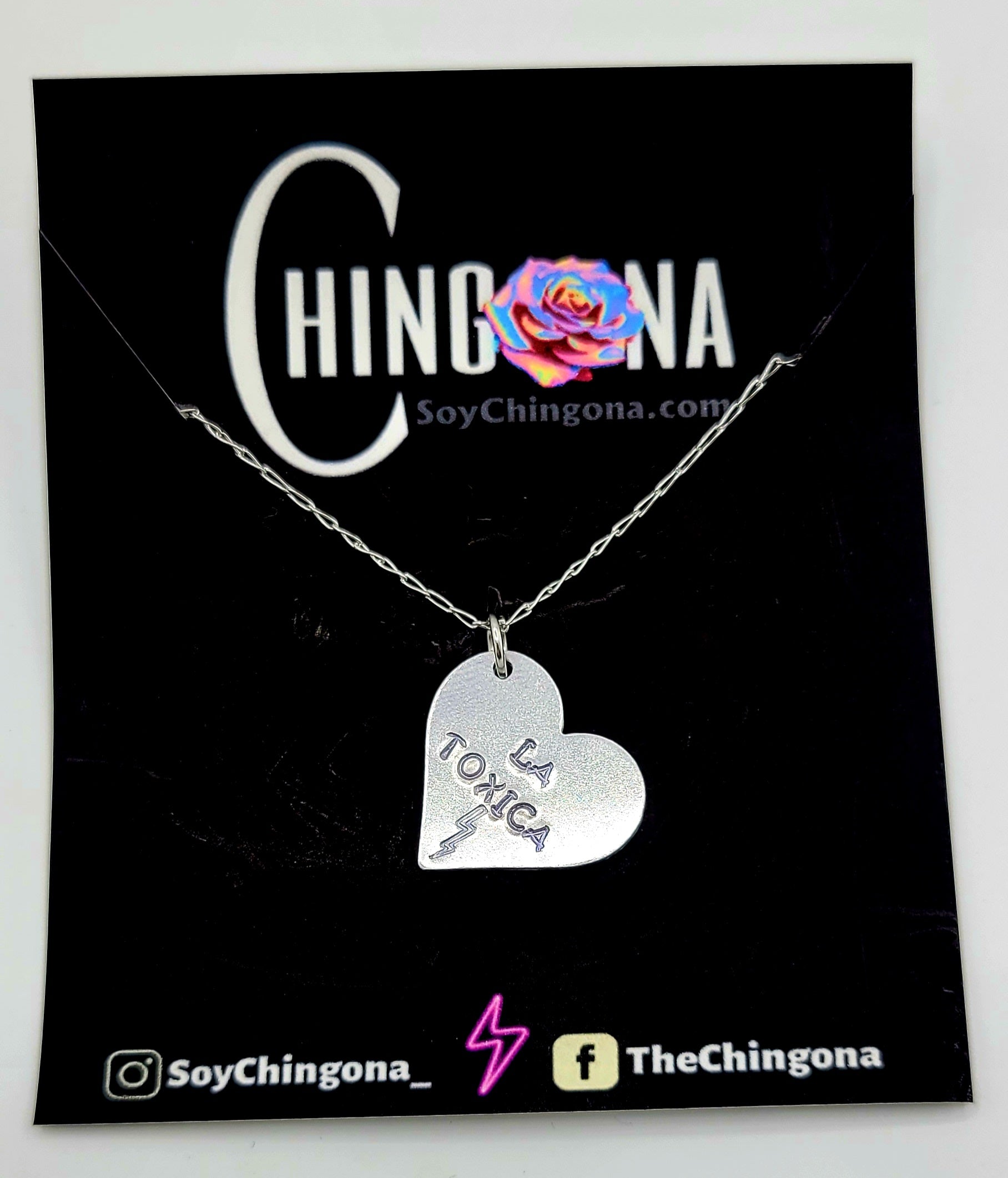 La Toxica Bolt Heart Necklace