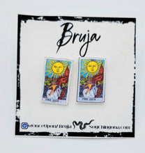 Load image into Gallery viewer, The Sun Tarot Card post Earrings
