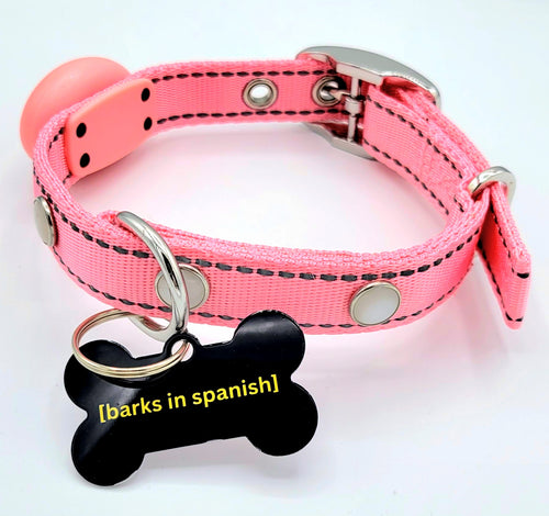 Barks in spanish Tag with LED Collar
