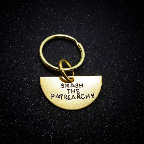 Smash the Patriarchy half moon keychain