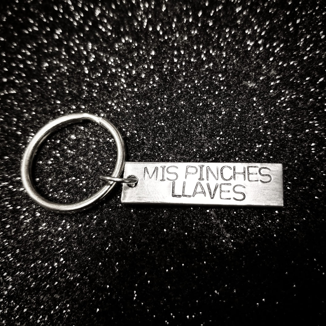 Mis Pinches Llaves rectangular bar keychain