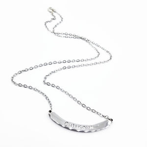 Chingona curved bar stainless steel Necklace