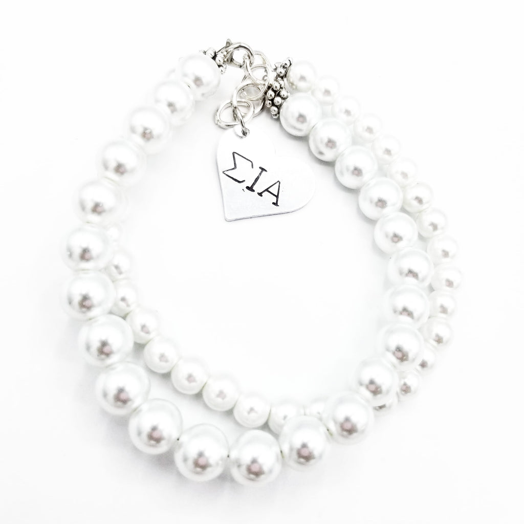 SIA 2 strand Perla Pulsera with 1 charm