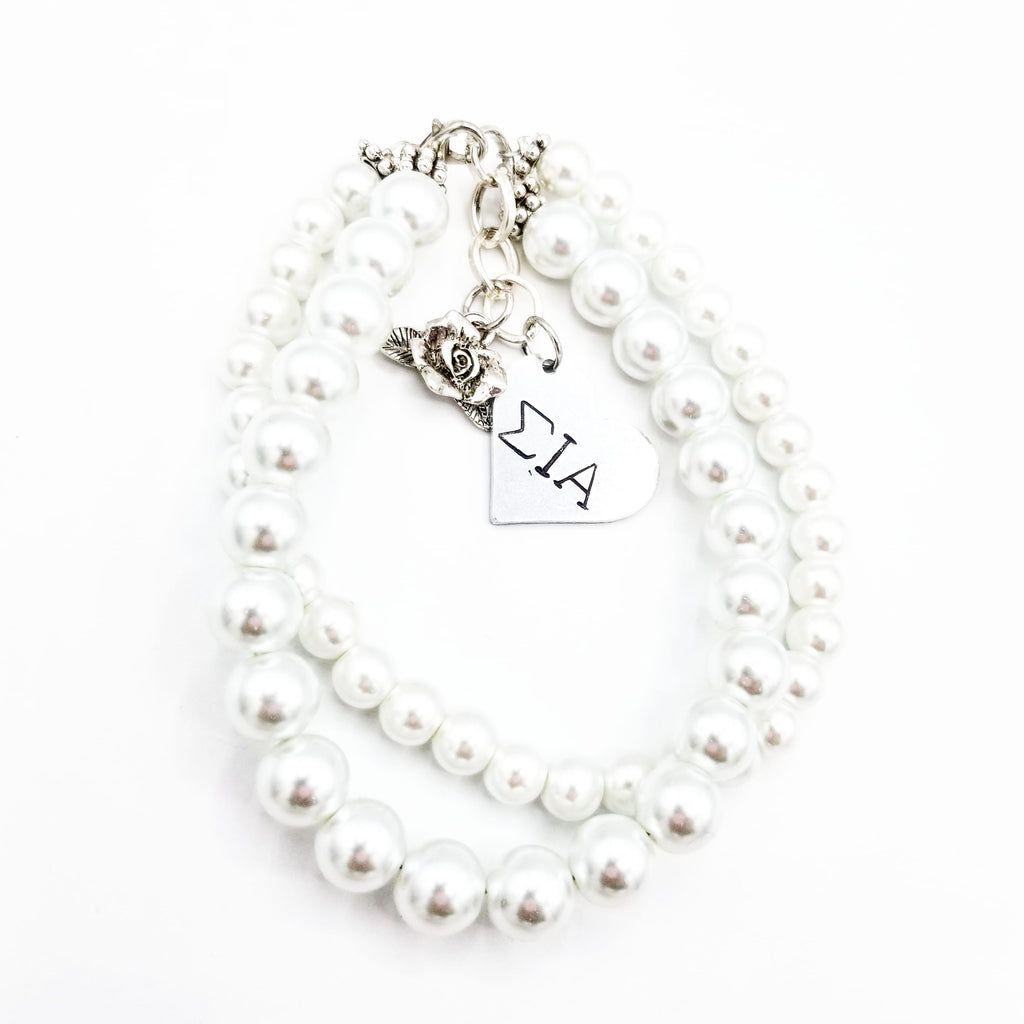 SIA 2 strand Perla Pulsera with 2 charms