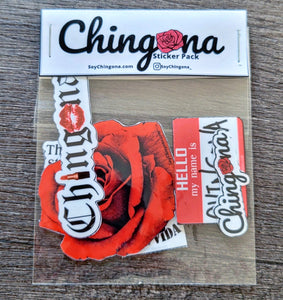 Chingona Red Rosa Sticker Pack
